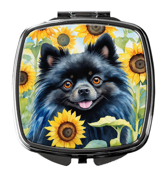 Buy this Pomeranian in Sunflowers Compact Mirror