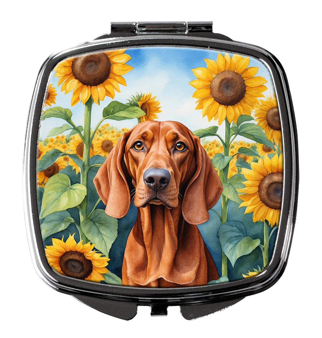 Buy this Redbone Coonhound in Sunflowers Compact Mirror