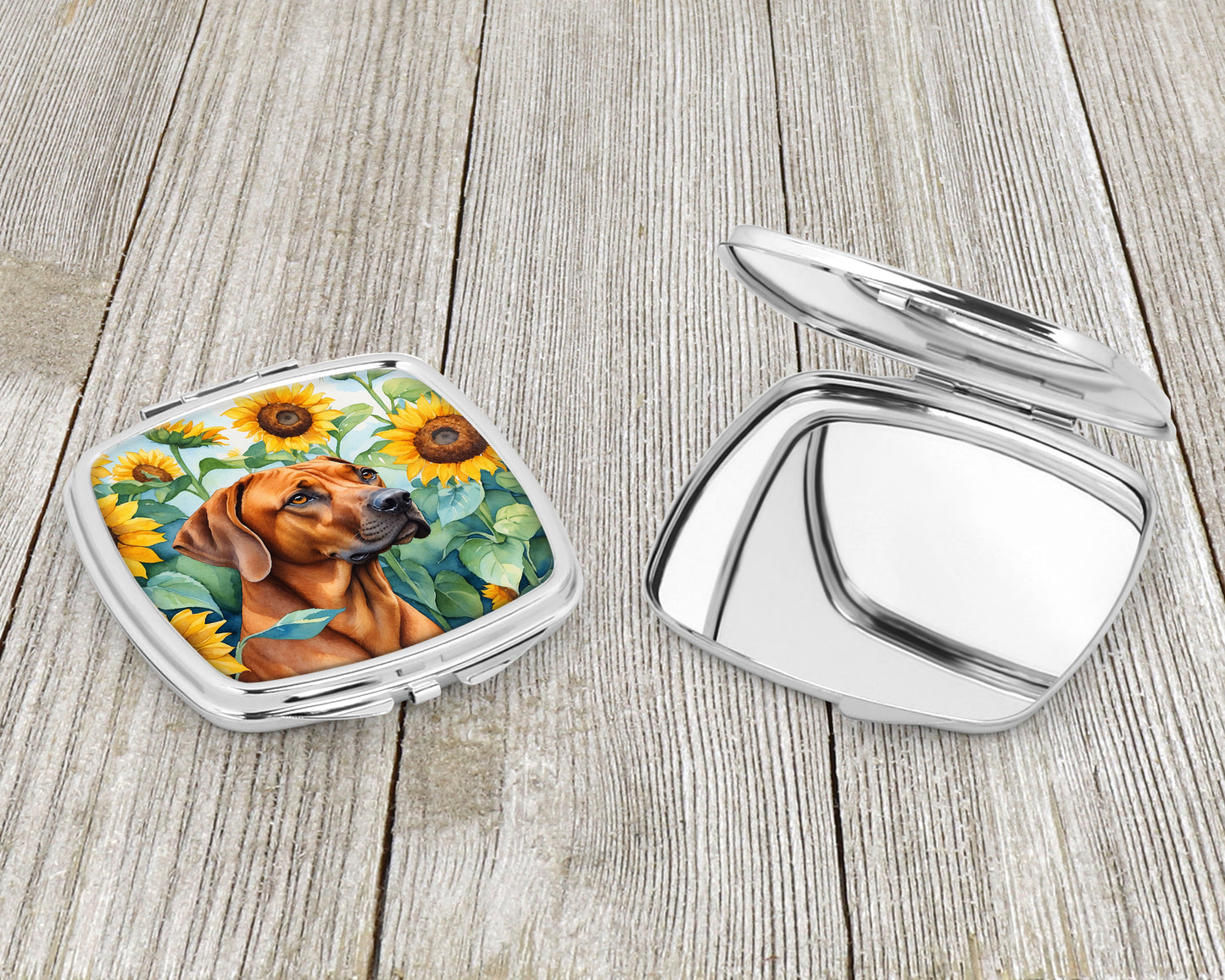 Rhodesian Ridgeback in Sunflowers Compact Mirror