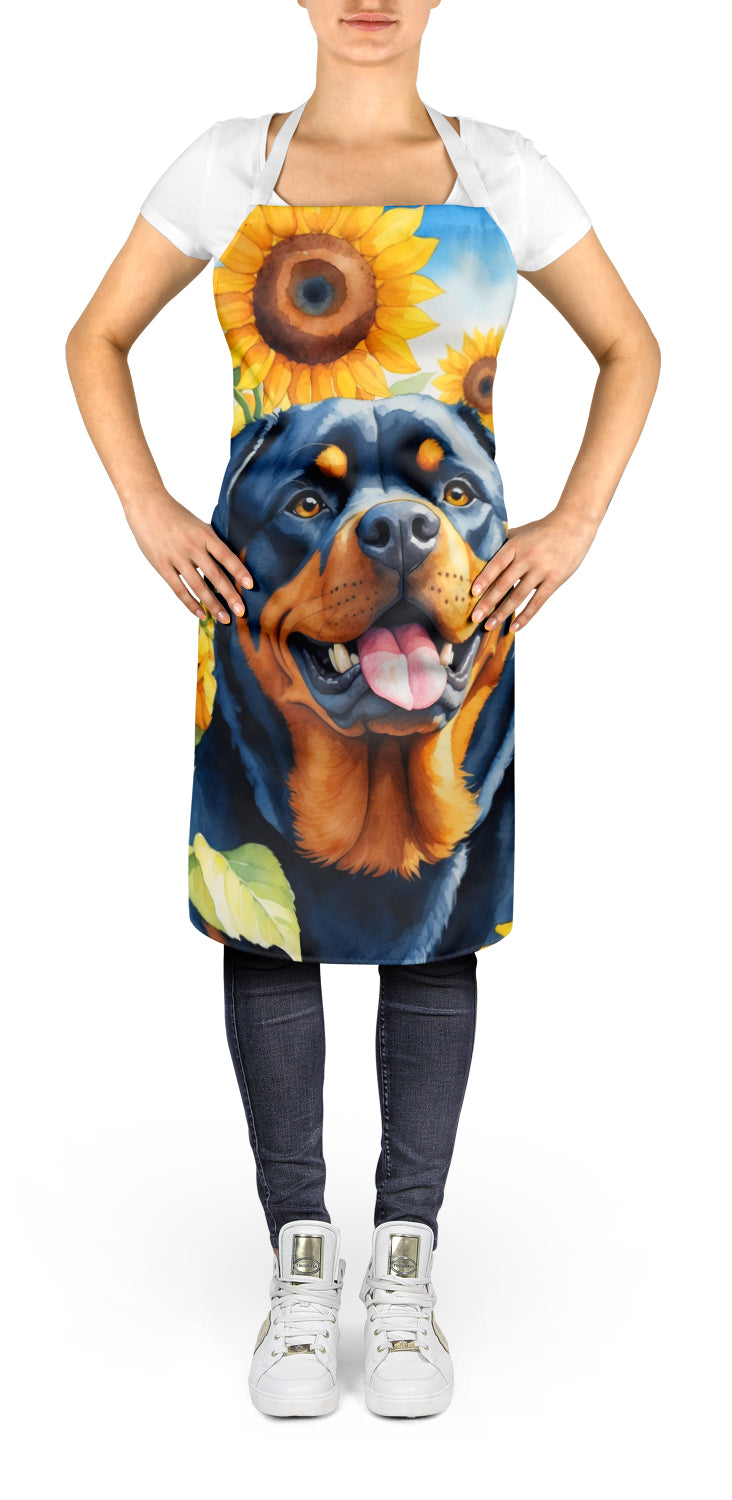 Rottweiler in Sunflowers Apron