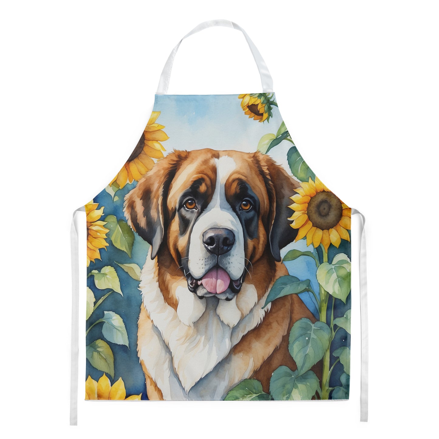 Buy this Saint Bernard in Sunflowers Apron