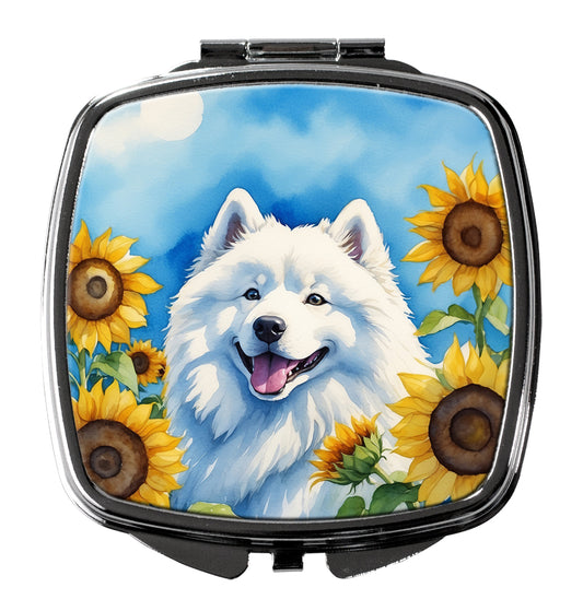 Buy this Samoyed in Sunflowers Compact Mirror