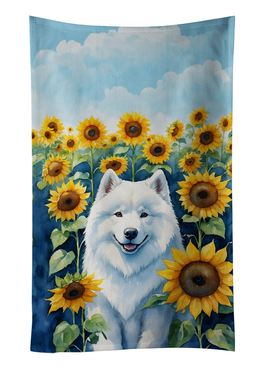 Buy this Samoyed in Sunflowers Kitchen Towel