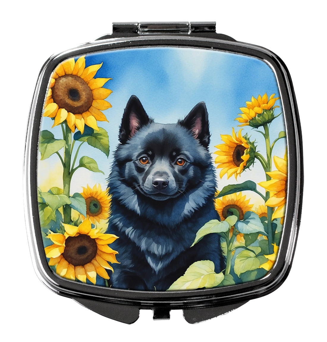 Buy this Schipperke in Sunflowers Compact Mirror