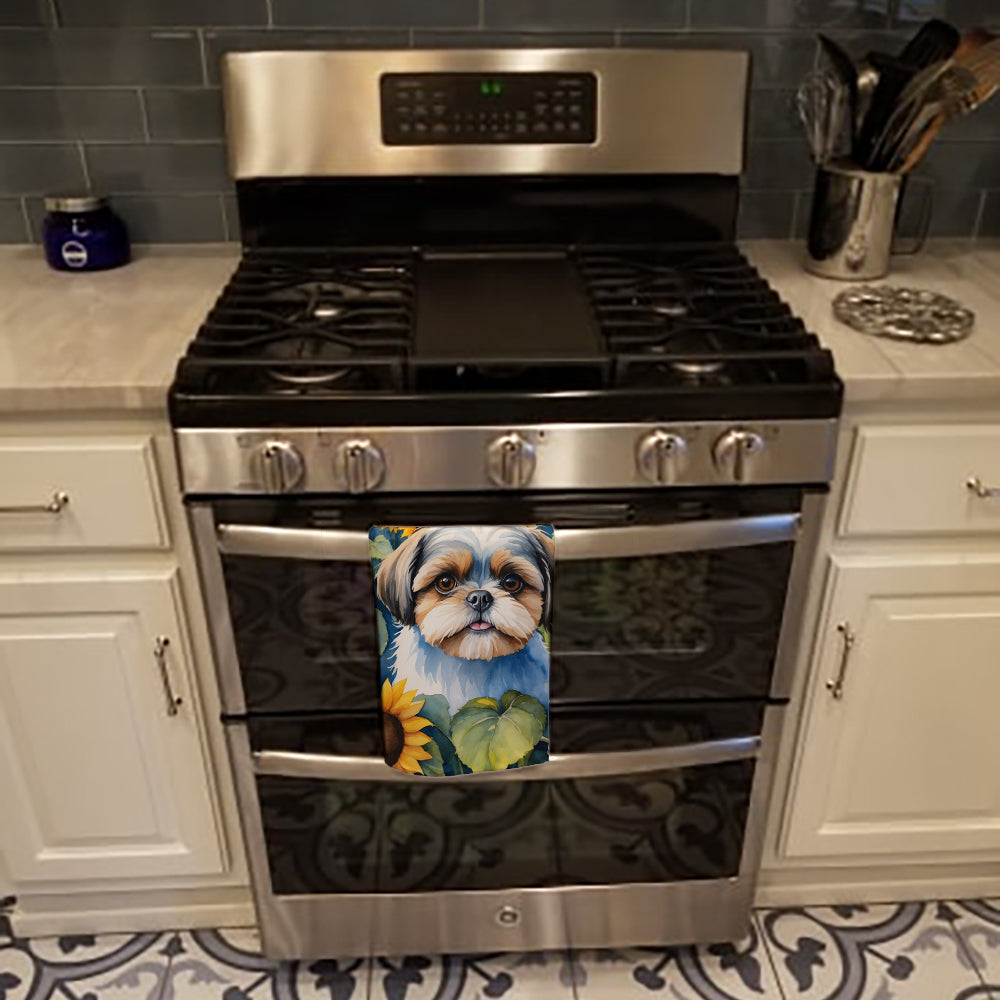 Shih Tzu in Sunflowers Kitchen Towel