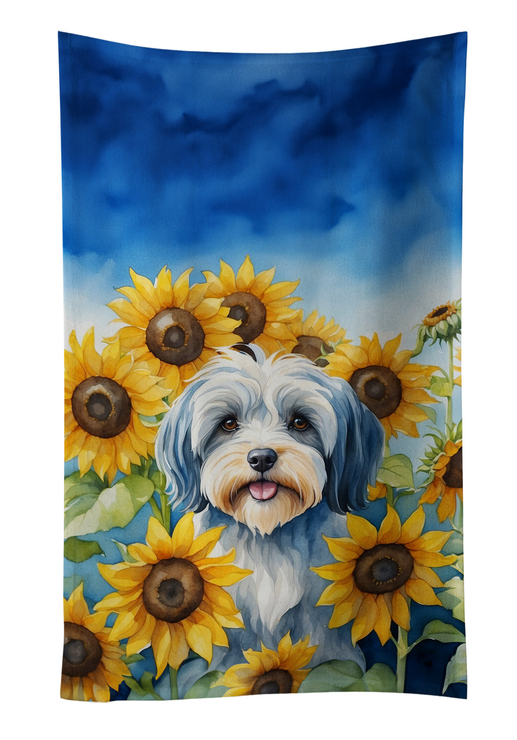 Buy this Tibetan Terrier in Sunflowers Kitchen Towel