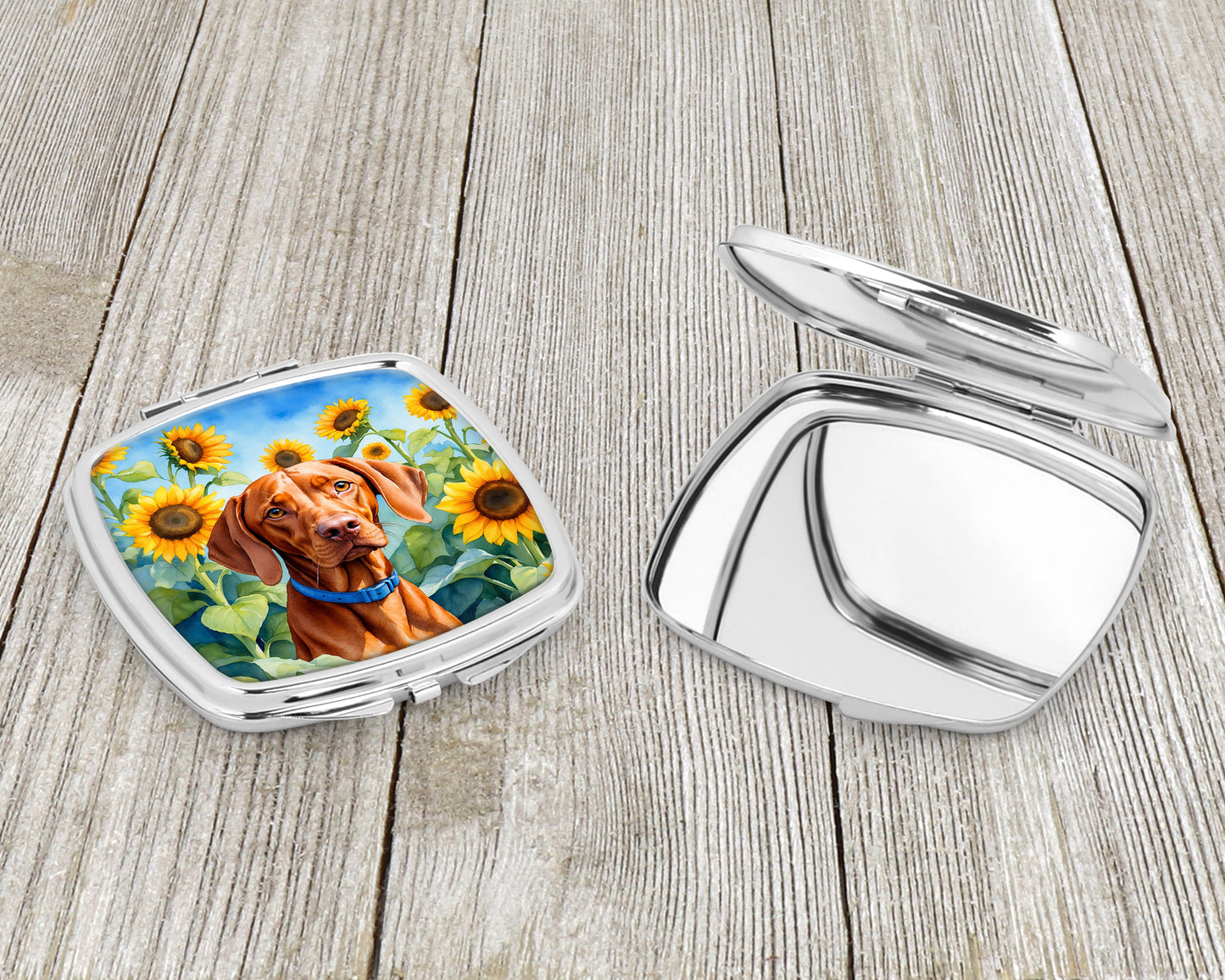 Vizsla in Sunflowers Compact Mirror