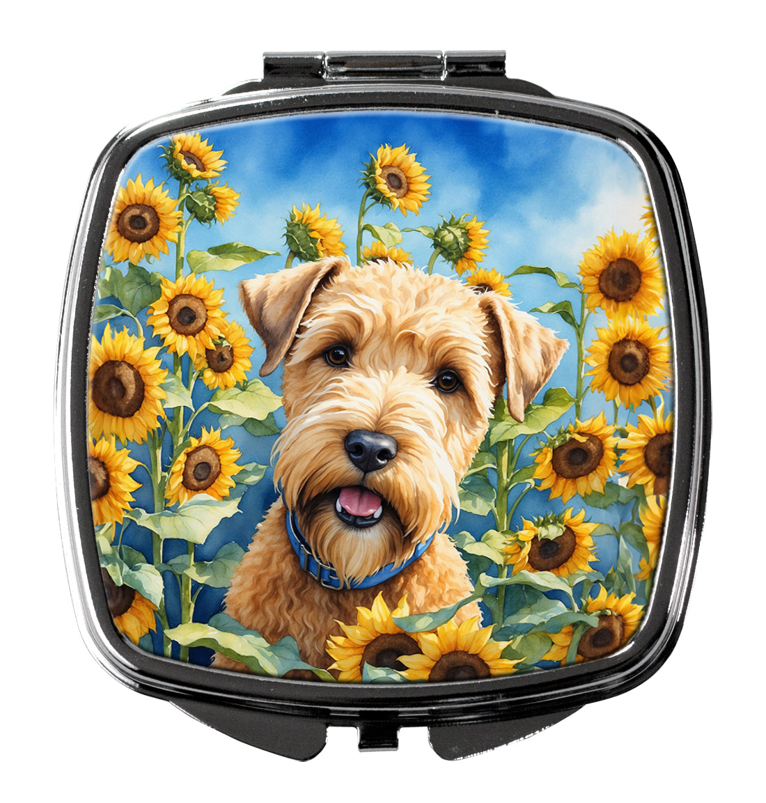 Buy this Wheaten Terrier in Sunflowers Compact Mirror