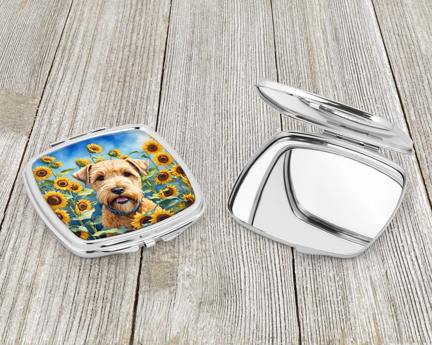 Wheaten Terrier in Sunflowers Compact Mirror