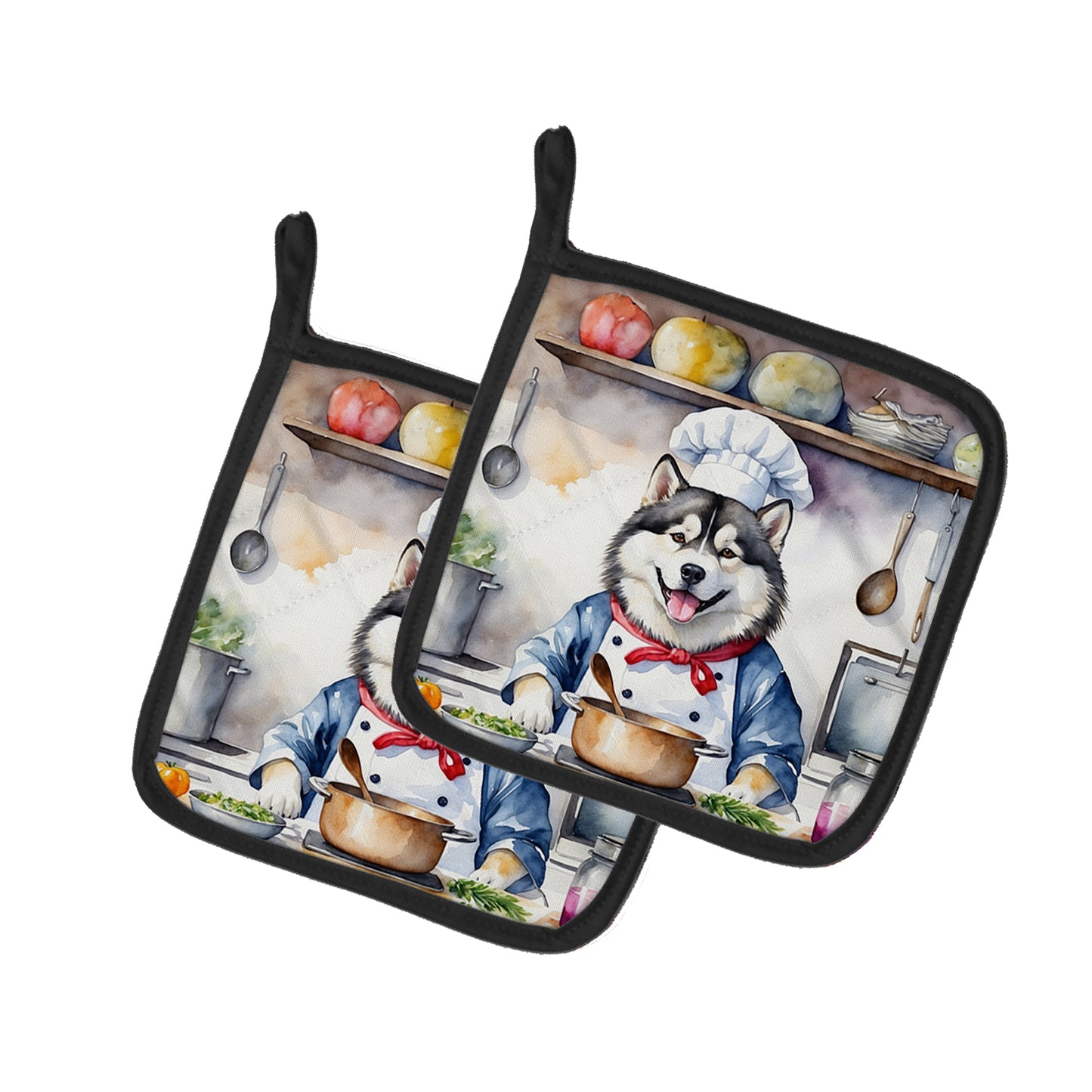 Buy this Alaskan Malamute The Chef Pair of Pot Holders