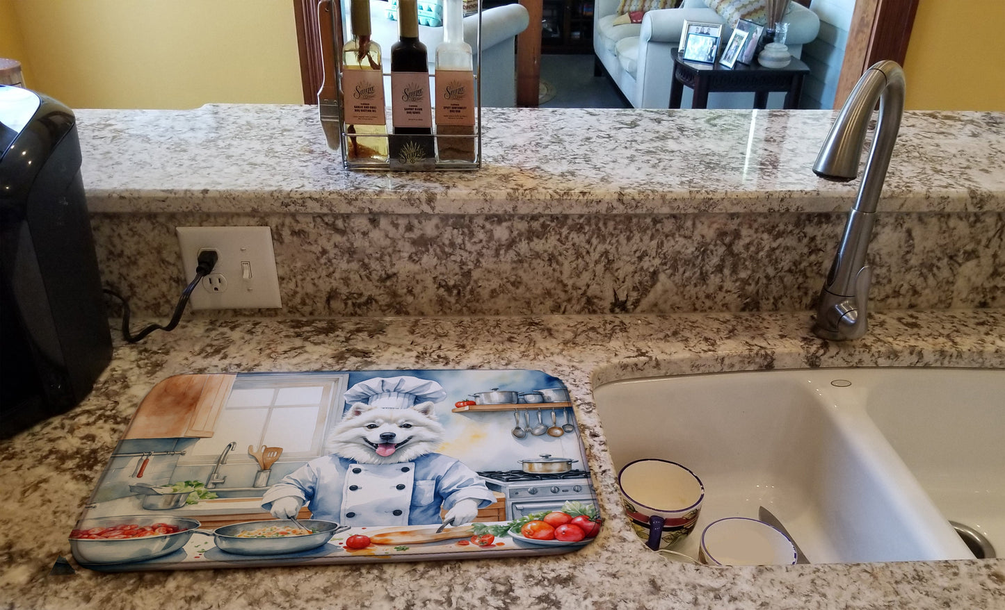 American Eskimo The Chef Dish Drying Mat