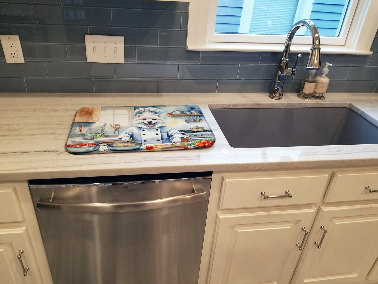 American Eskimo The Chef Dish Drying Mat