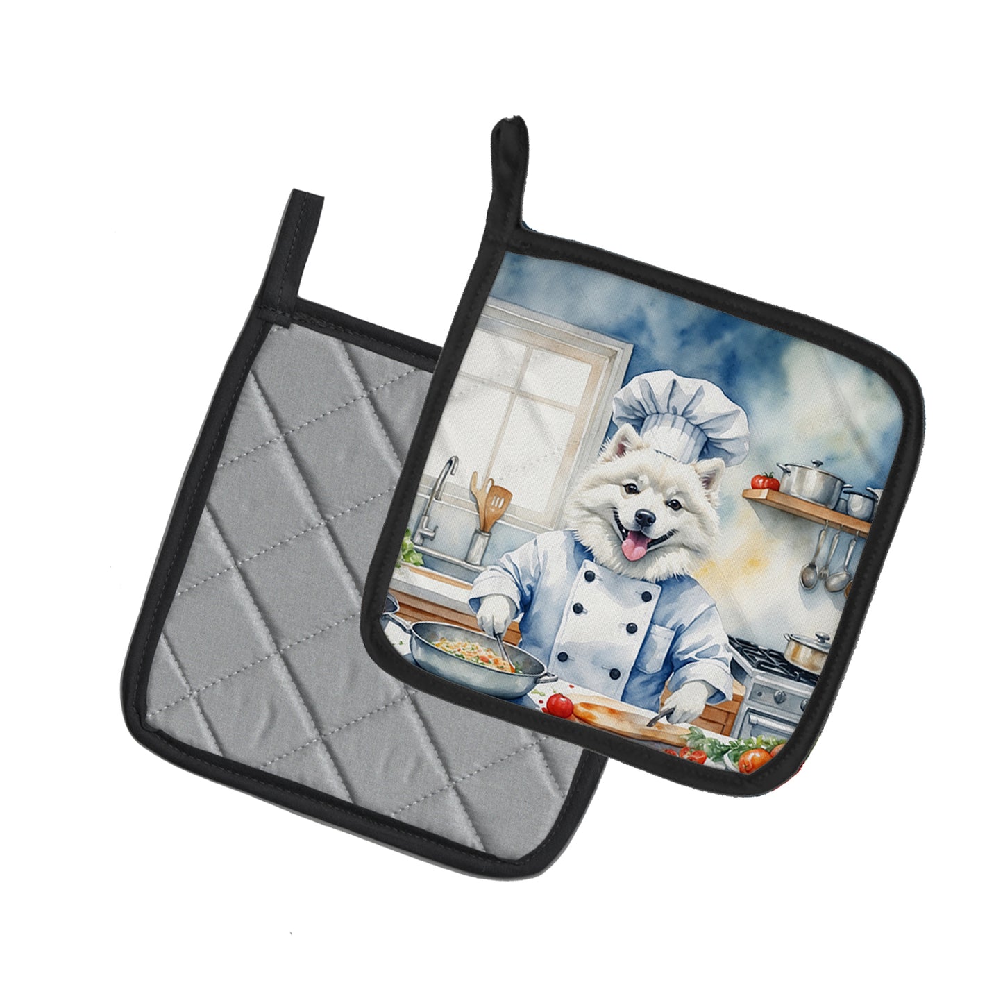 American Eskimo The Chef Pair of Pot Holders