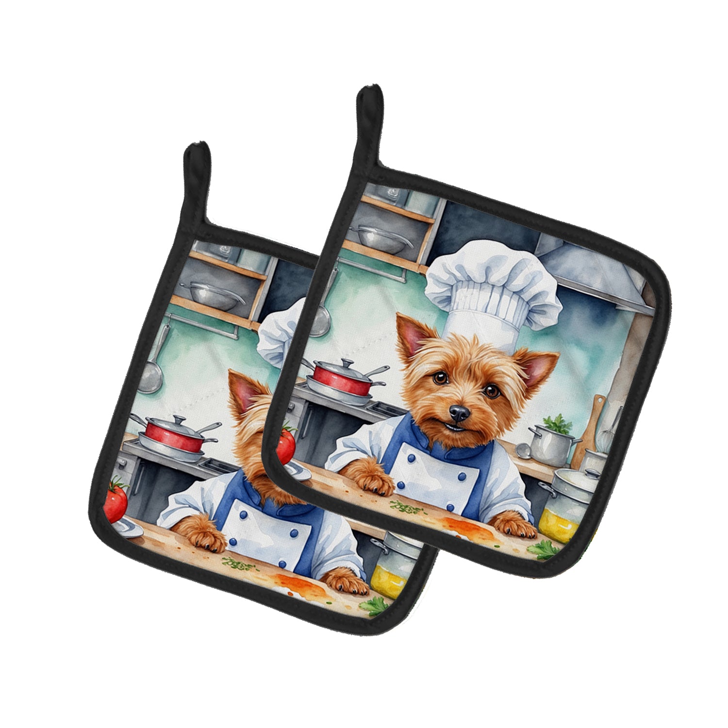 Buy this Australian Terrier The Chef Pair of Pot Holders