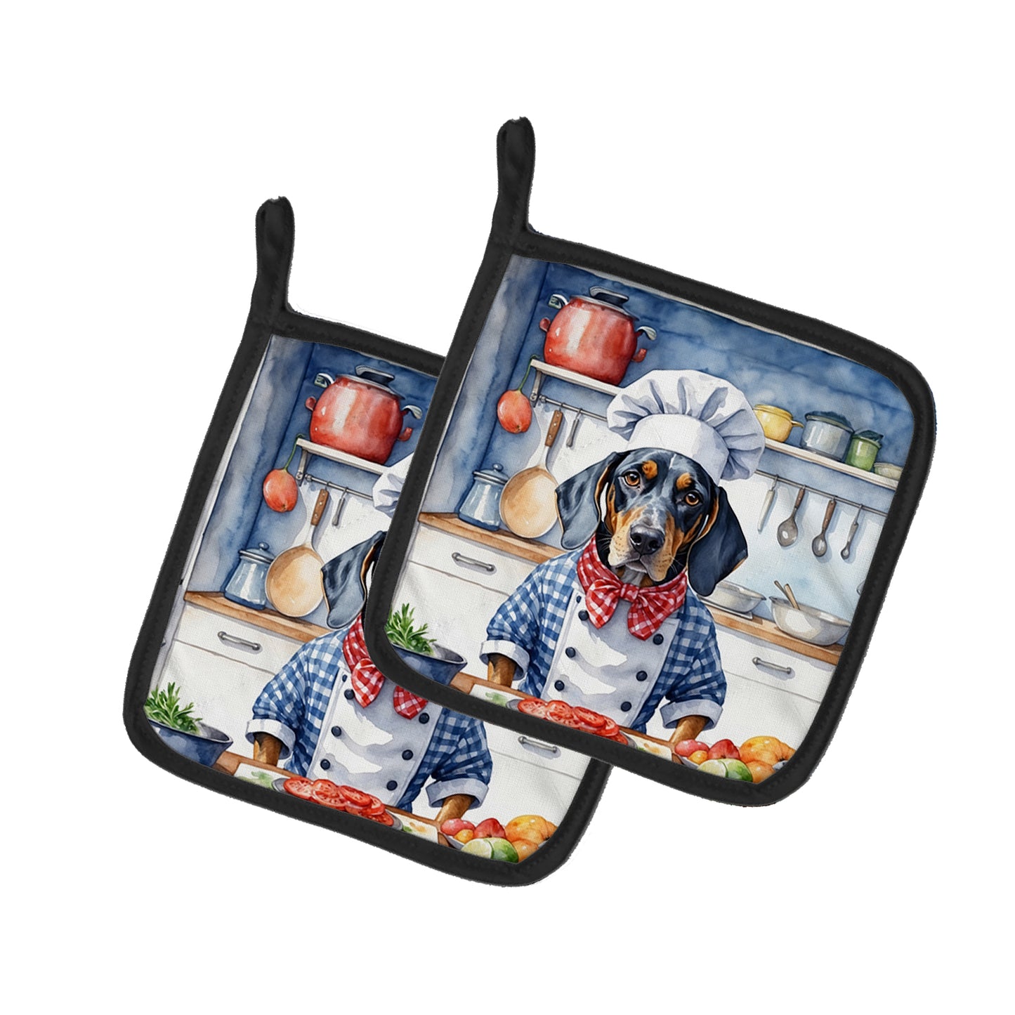 Buy this Bluetick Coonhound The Chef Pair of Pot Holders