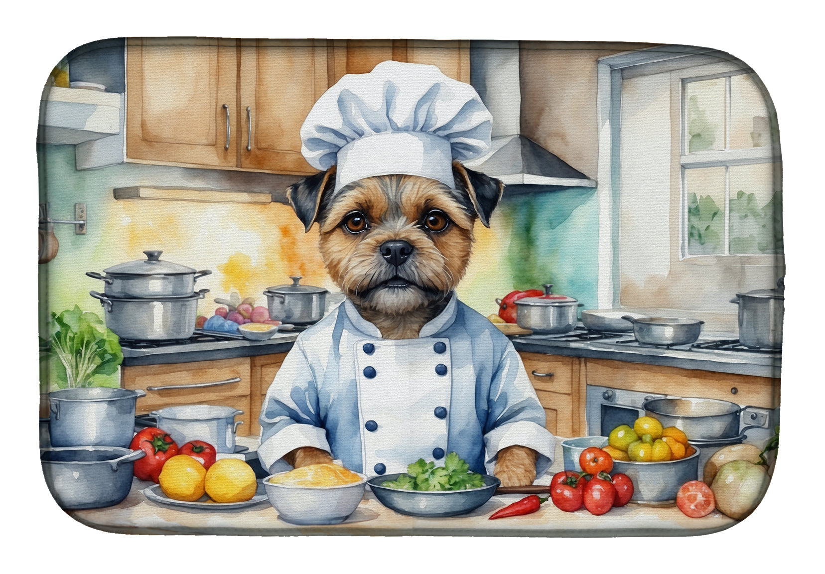 Buy this Border Terrier The Chef Dish Drying Mat