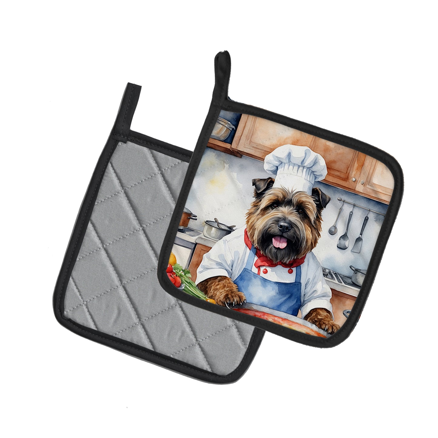 Bouvier des Flandres The Chef Pair of Pot Holders