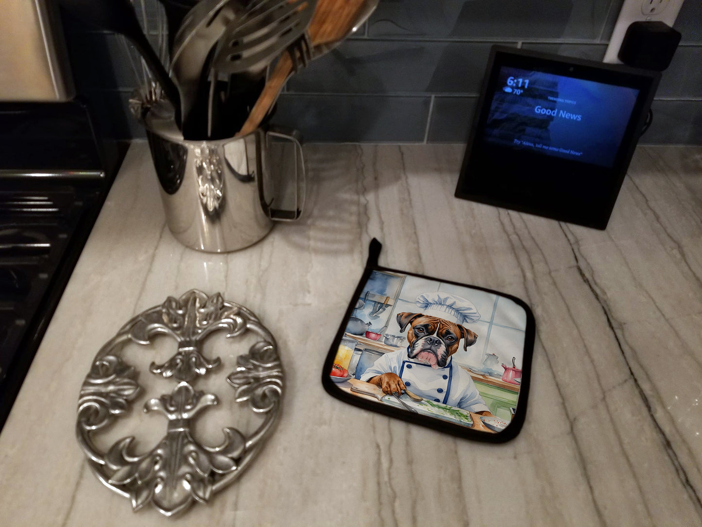 Boxer The Chef Pair of Pot Holders