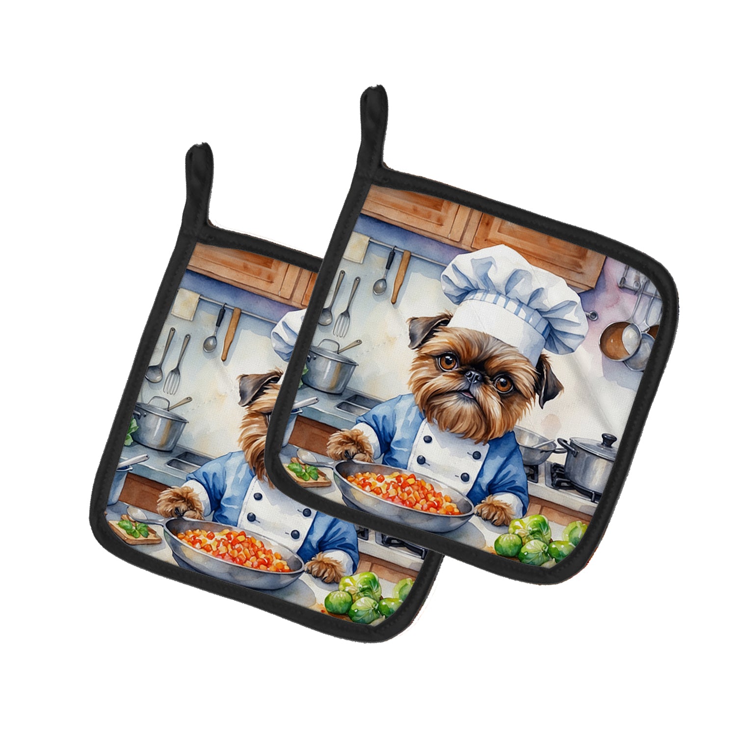 Buy this Brussels Griffon The Chef Pair of Pot Holders