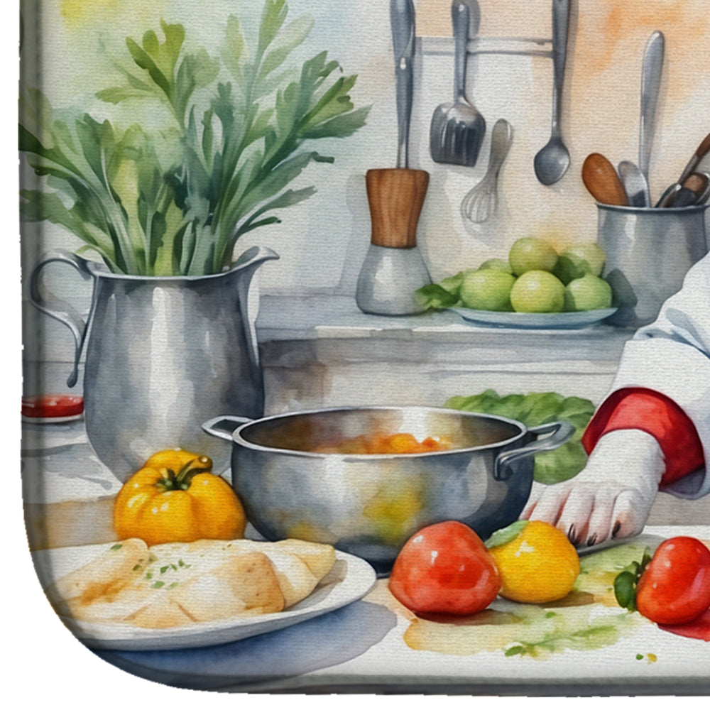 Bull Terrier The Chef Dish Drying Mat