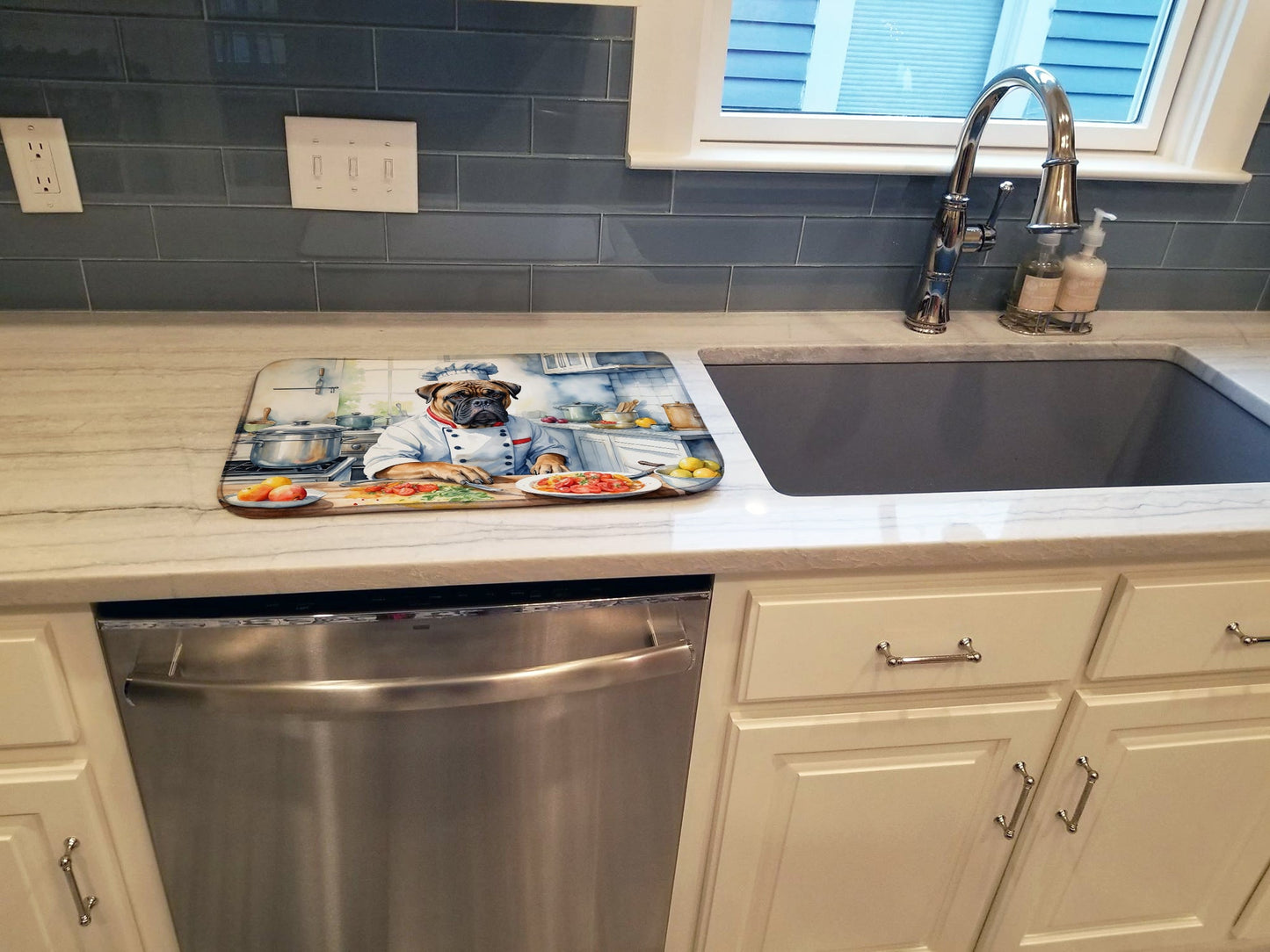 Bullmastiff The Chef Dish Drying Mat
