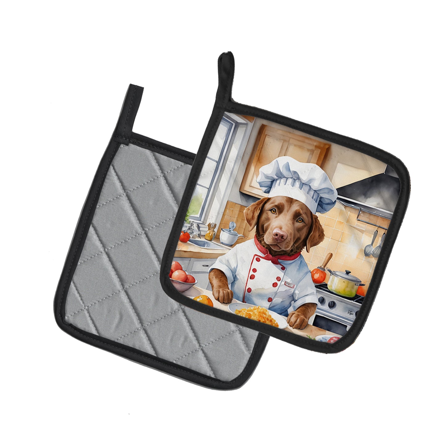 Chesapeake Bay Retriever The Chef Pair of Pot Holders