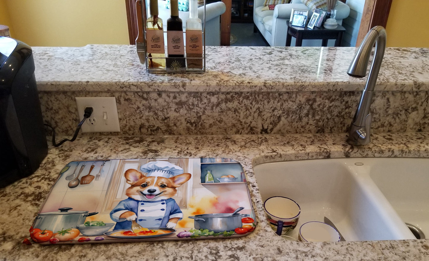 Corgi The Chef Dish Drying Mat