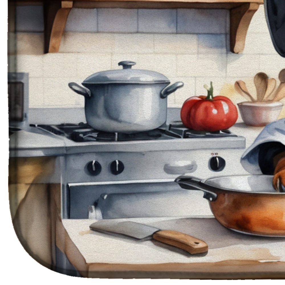 Dachshund The Chef Dish Drying Mat