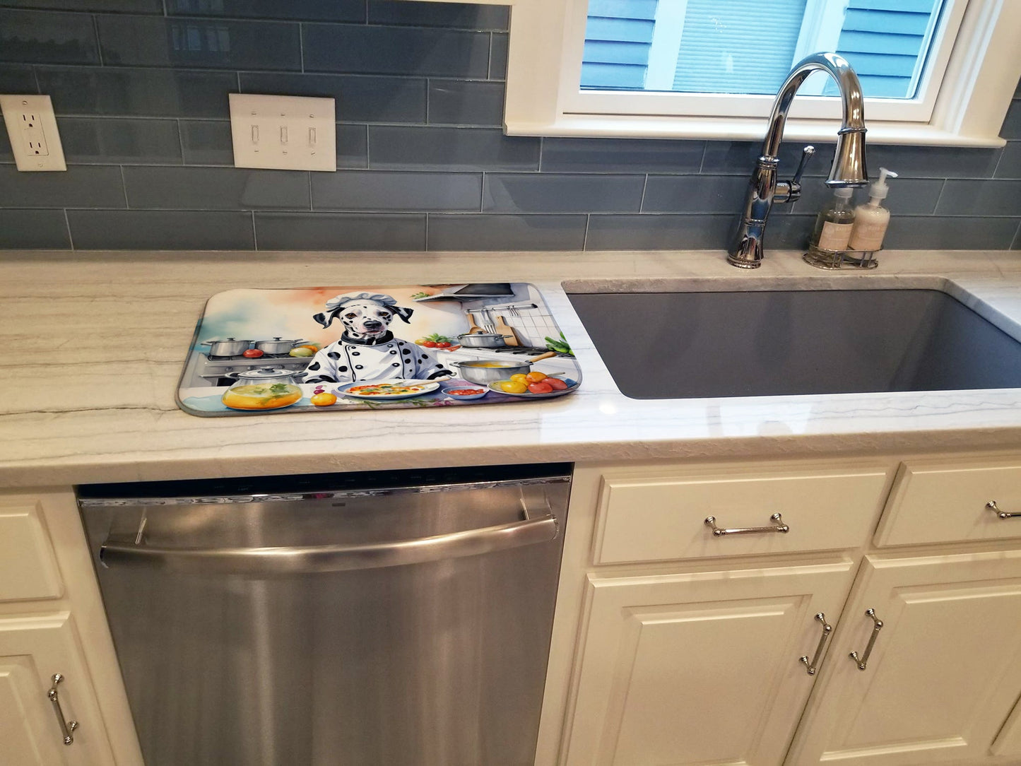 Dalmatian The Chef Dish Drying Mat