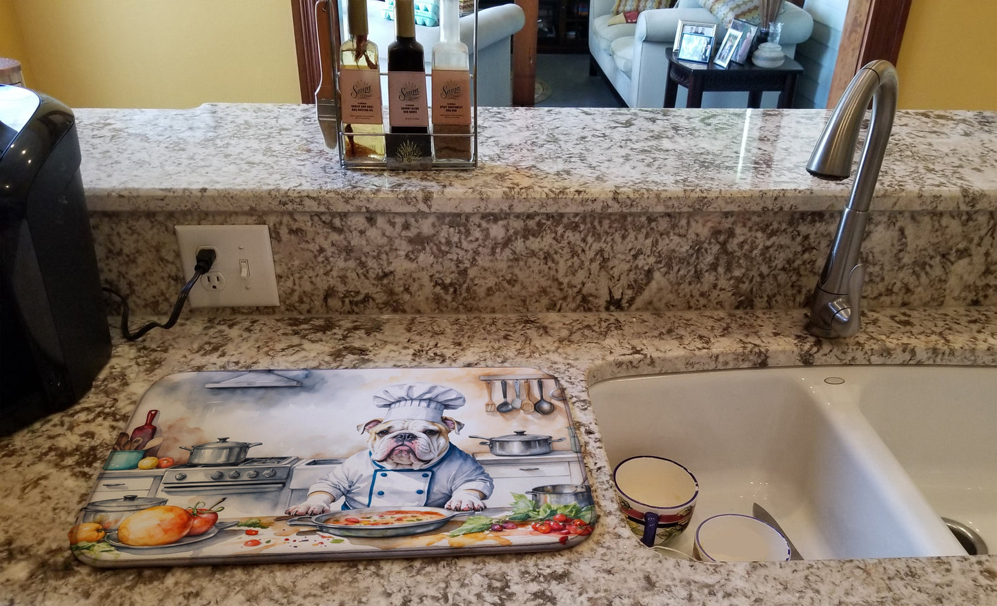 English Bulldog The Chef Dish Drying Mat