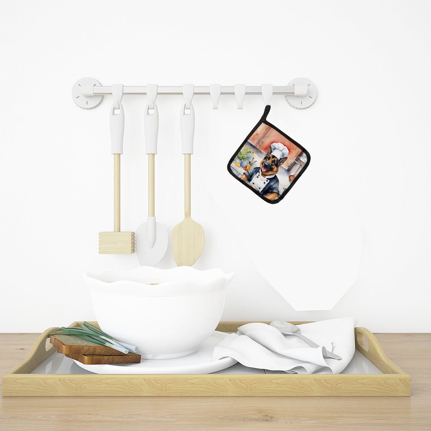 German Shepherd The Chef Pair of Pot Holders