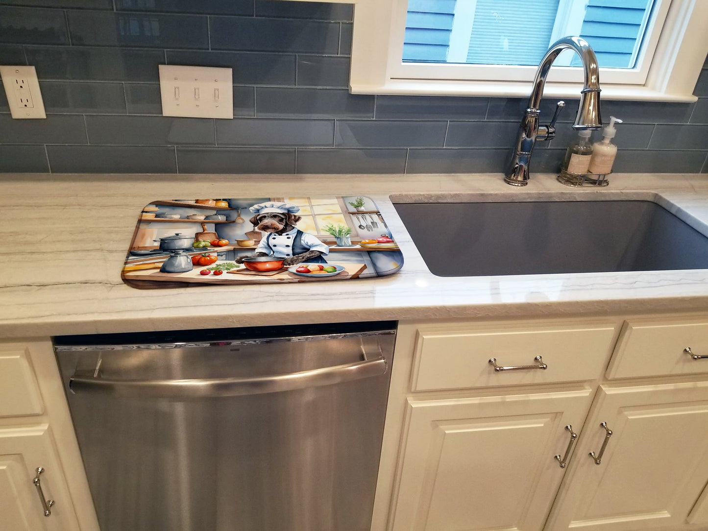 German Wirehaired Pointer The Chef Dish Drying Mat