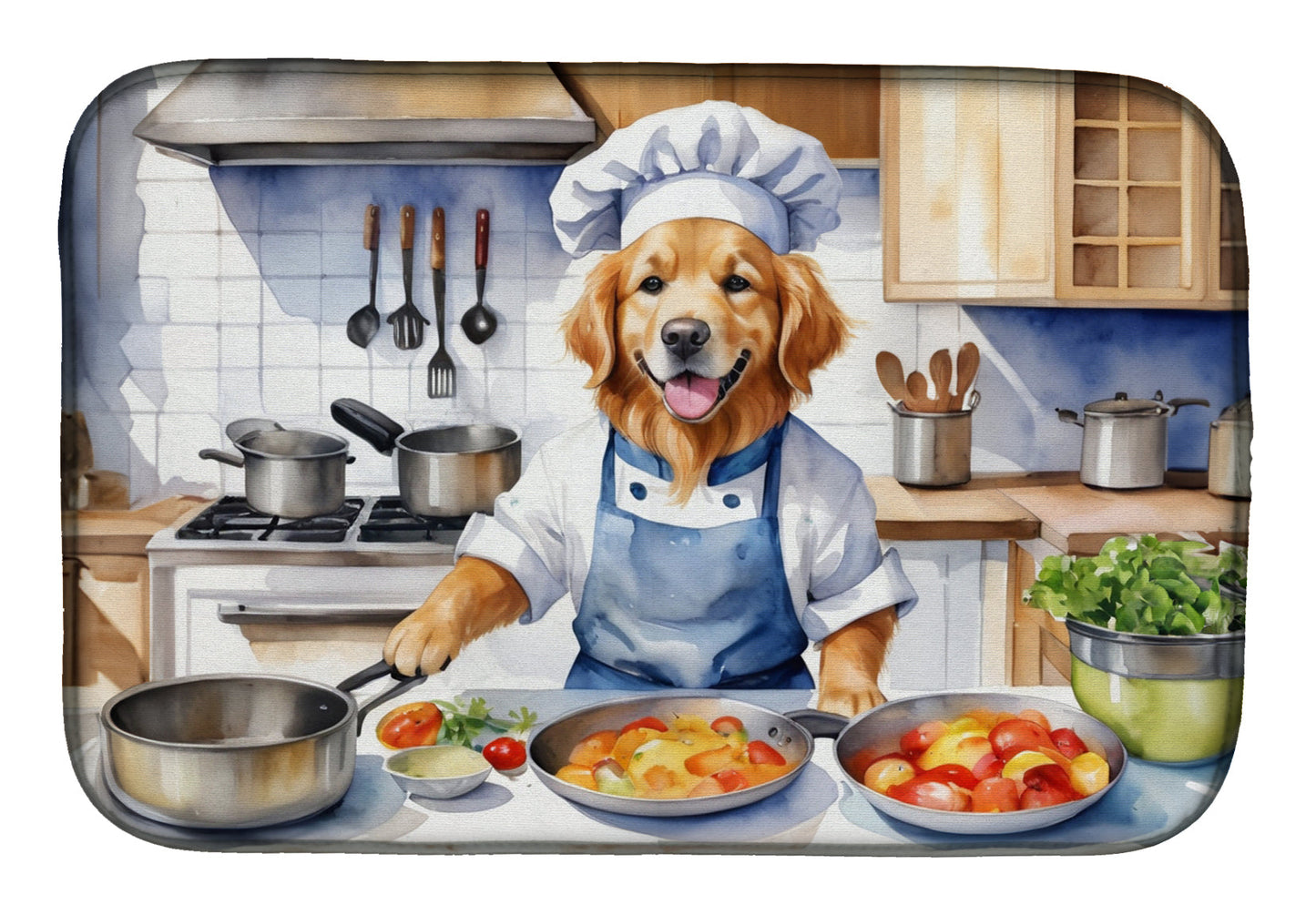 Buy this Golden Retriever The Chef Dish Drying Mat