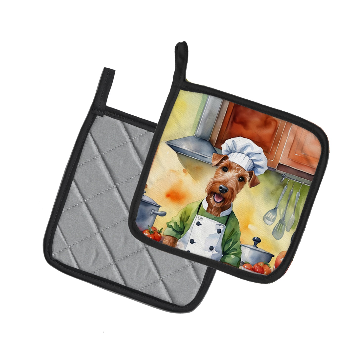 Irish Terrier The Chef Pair of Pot Holders