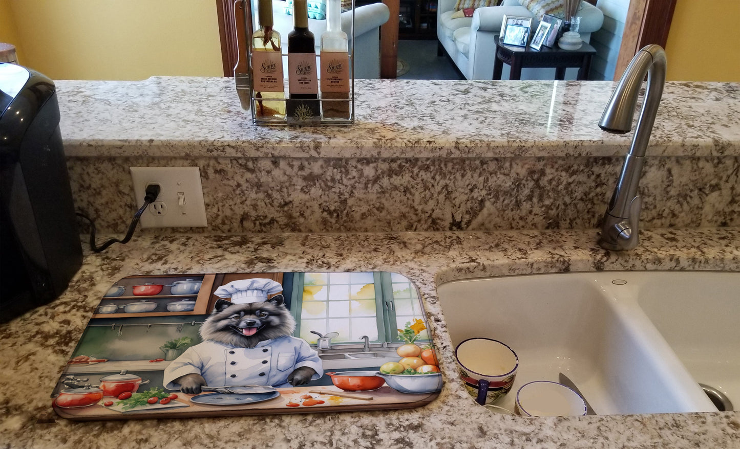 Keeshond The Chef Dish Drying Mat