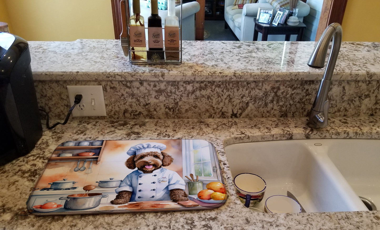 Labradoodle The Chef Dish Drying Mat