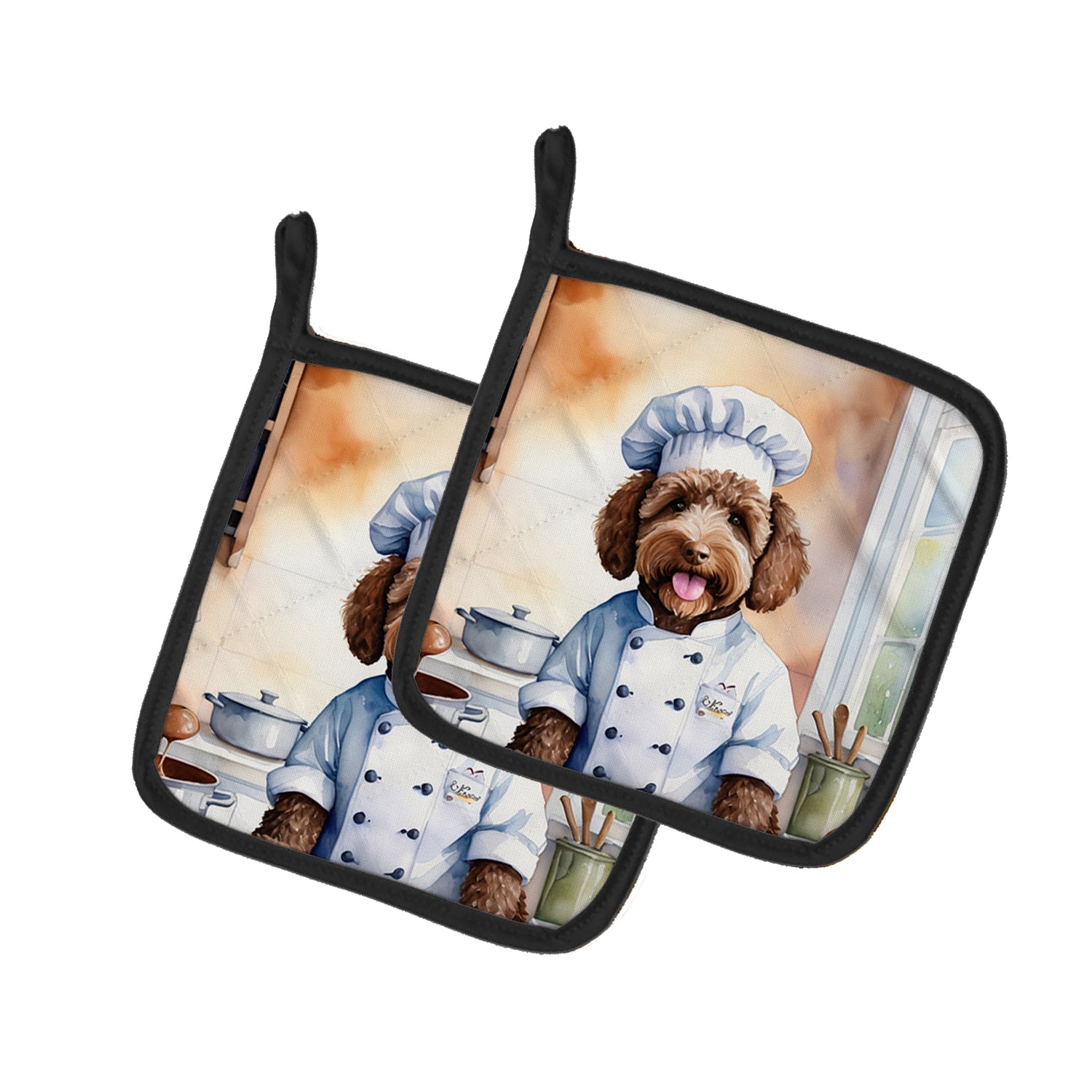 Buy this Labradoodle The Chef Pair of Pot Holders