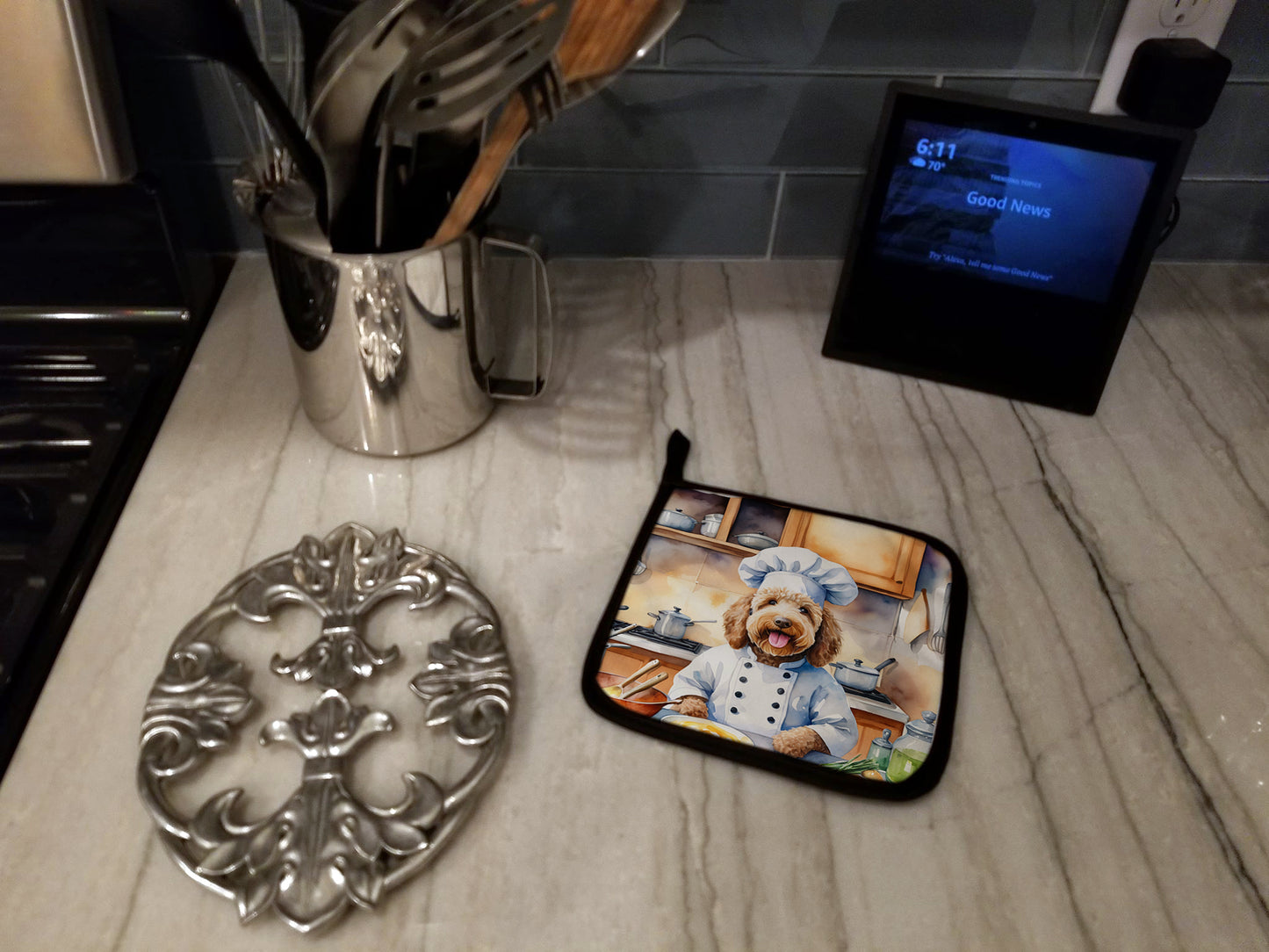 Labradoodle The Chef Pair of Pot Holders