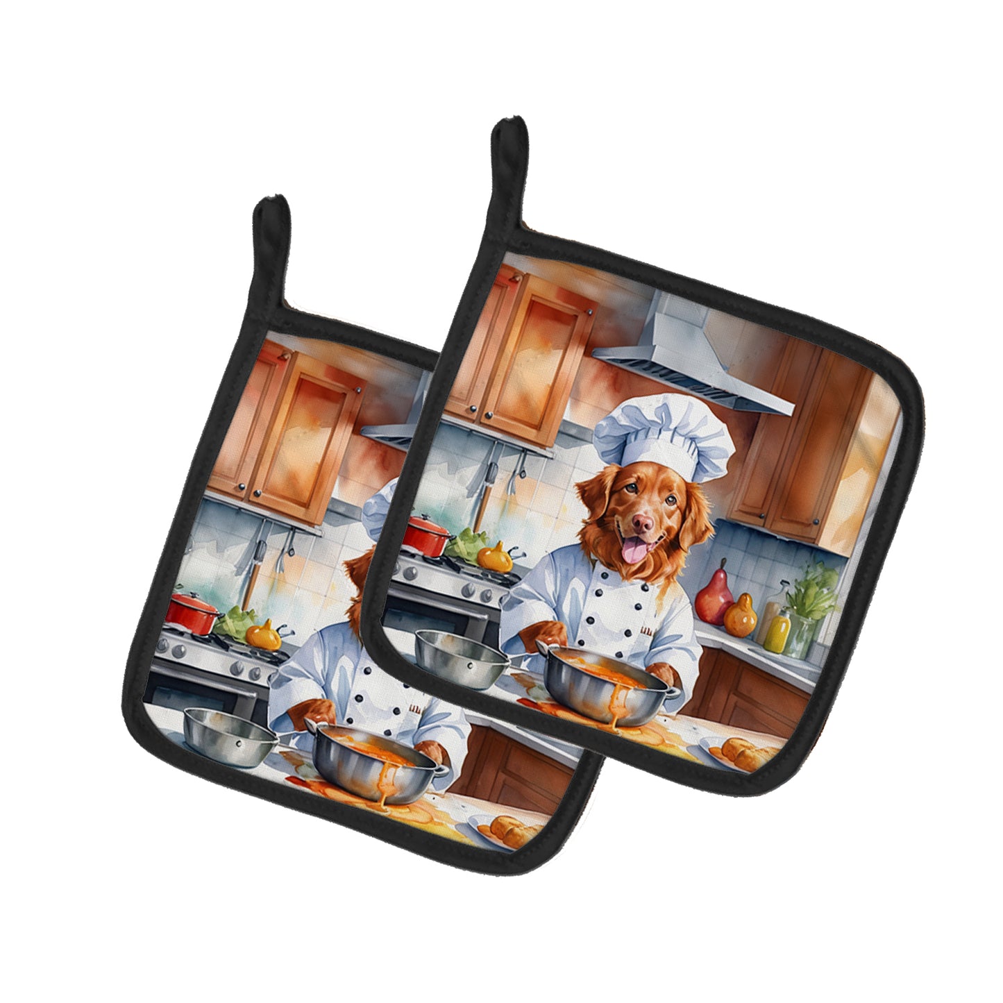 Buy this Nova Scotia Duck Tolling Retriever The Chef Pair of Pot Holders