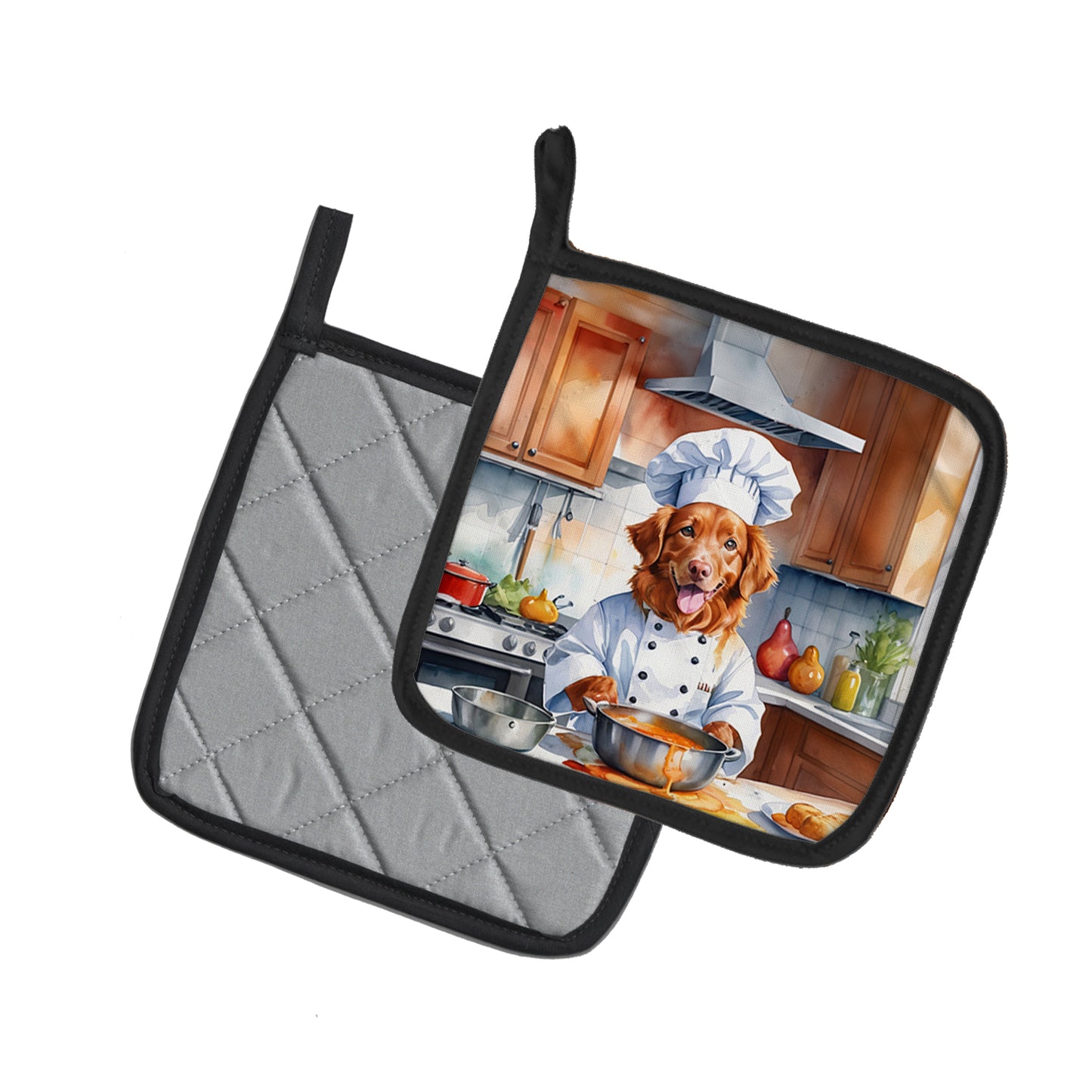 Nova Scotia Duck Tolling Retriever The Chef Pair of Pot Holders