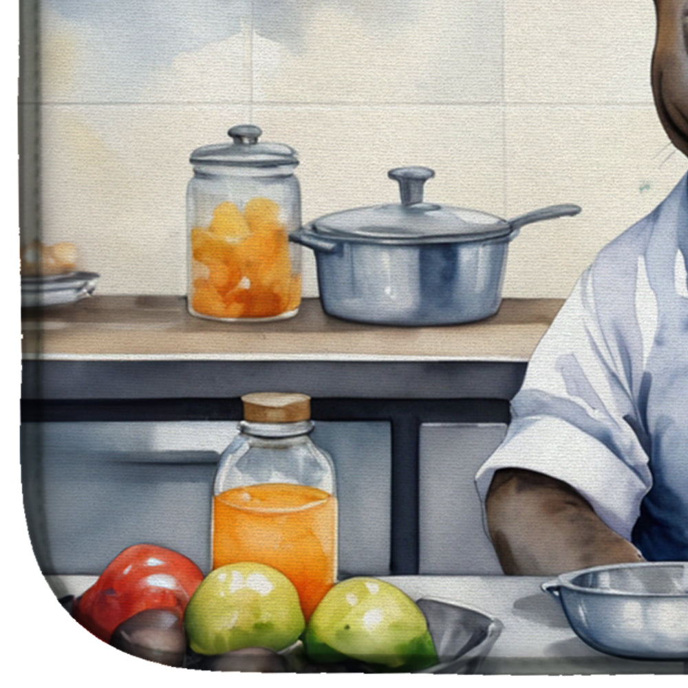 Pit Bull Terrier The Chef Dish Drying Mat