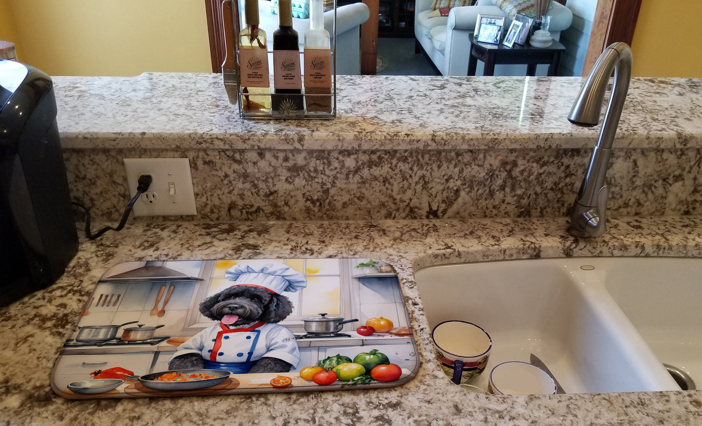 Portuguese Water Dog The Chef Dish Drying Mat