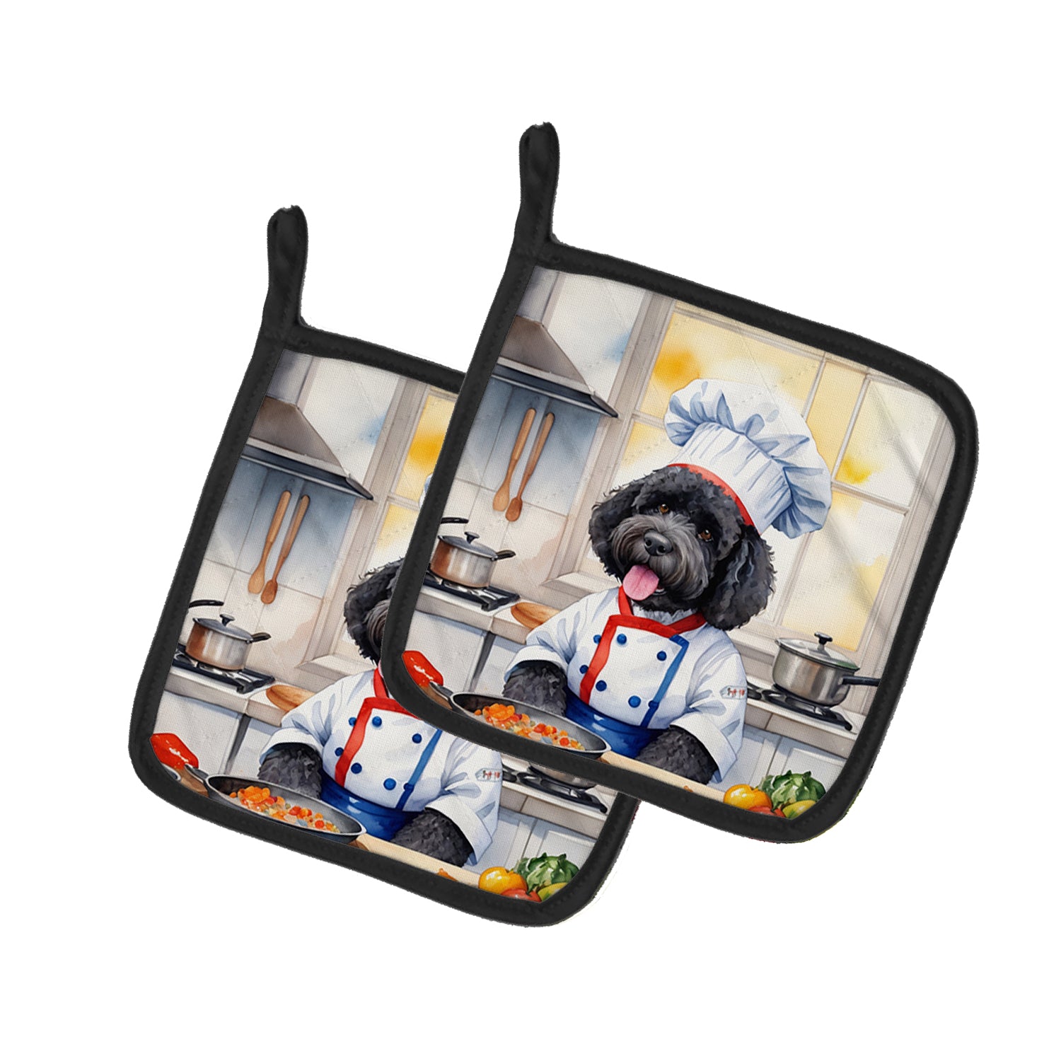 Buy this Portuguese Water Dog The Chef Pair of Pot Holders