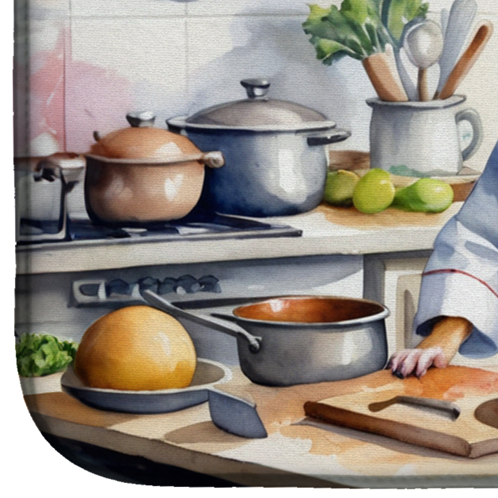 Rat Terrier The Chef Dish Drying Mat