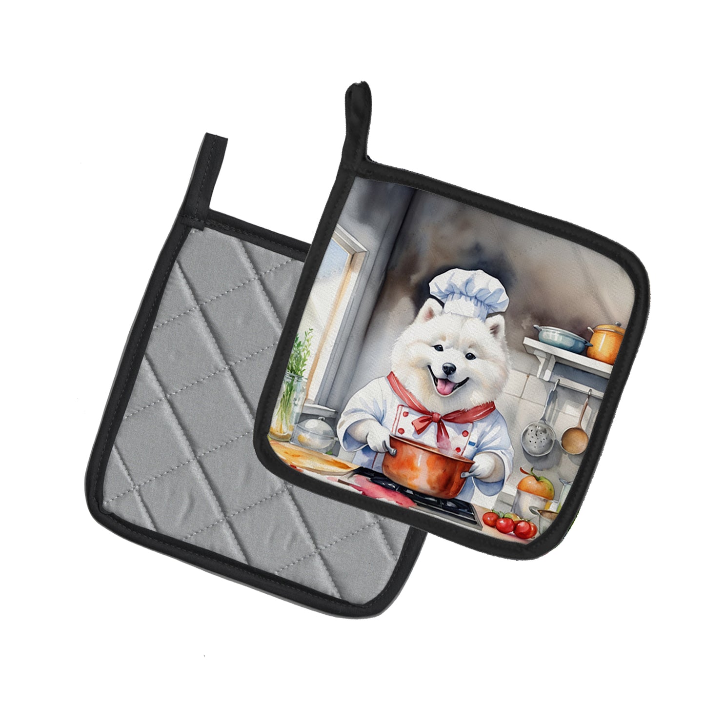 Samoyed The Chef Pair of Pot Holders