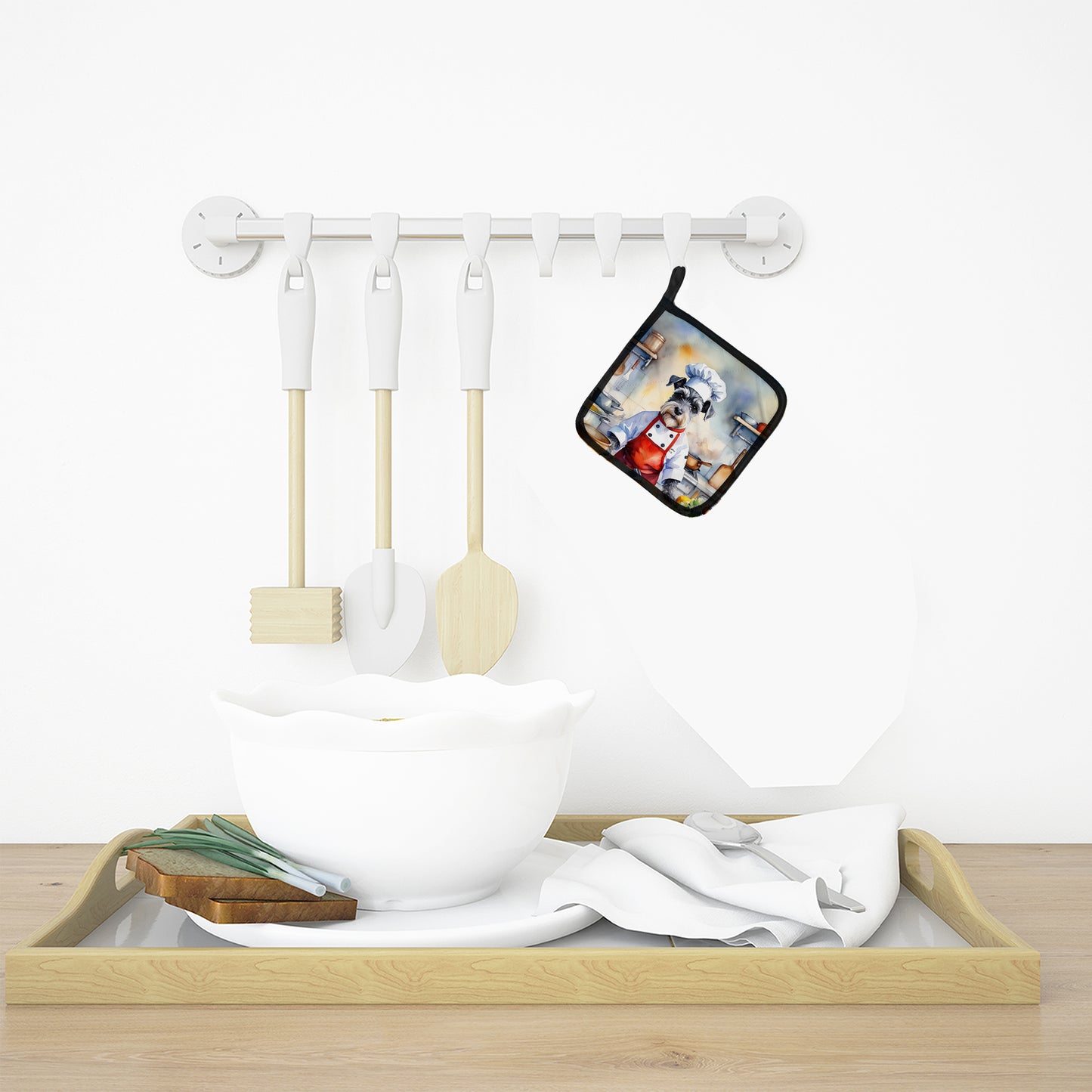 Schnauzer The Chef Pair of Pot Holders