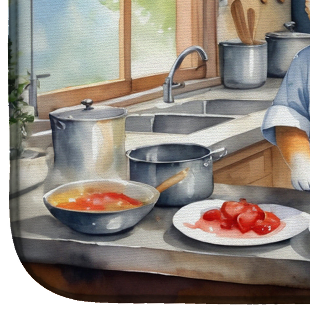 Shiba Inu The Chef Dish Drying Mat
