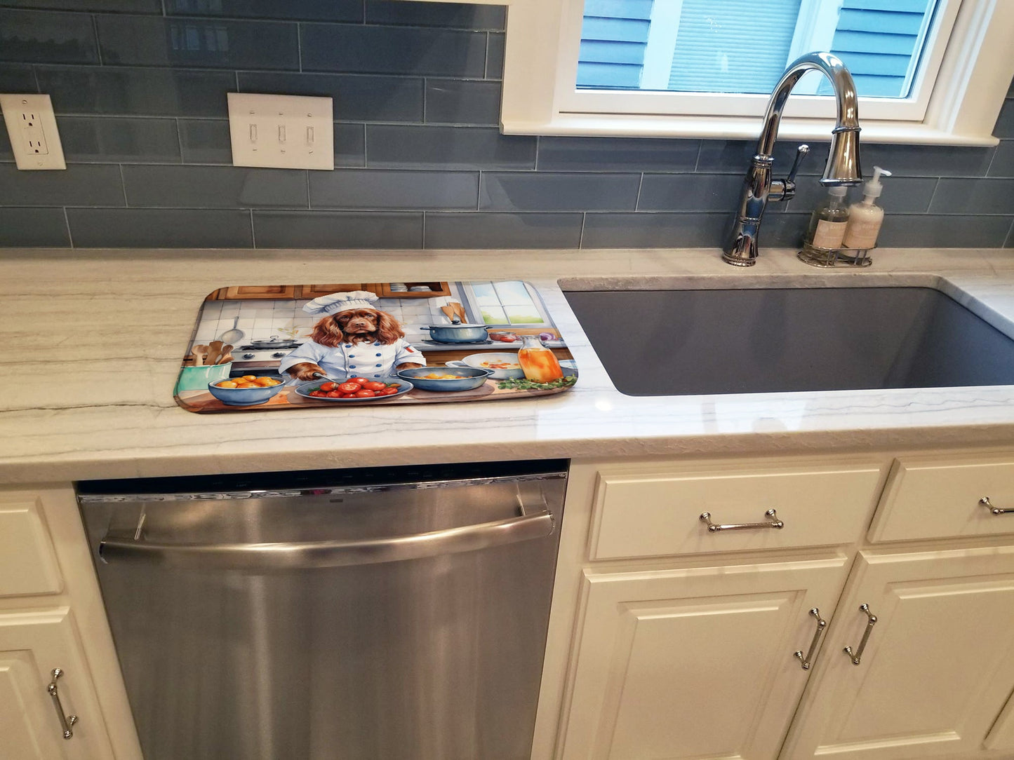 Sussex Spaniel The Chef Dish Drying Mat