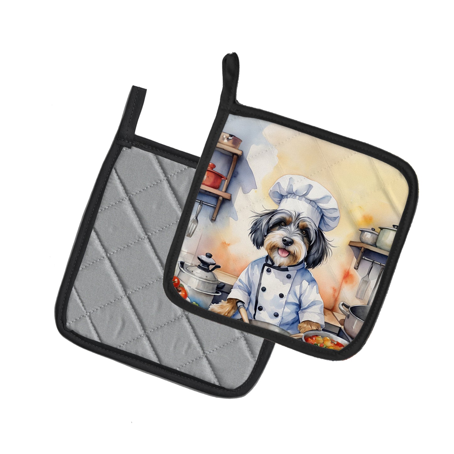 Tibetan Terrier The Chef Pair of Pot Holders