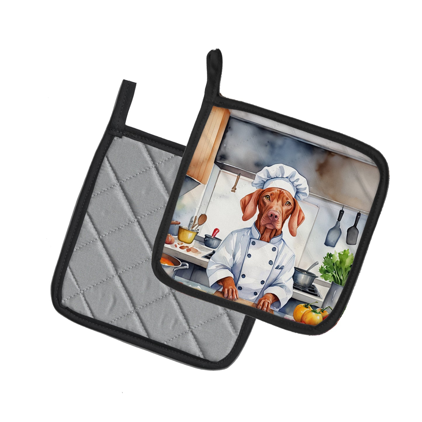 Vizsla The Chef Pair of Pot Holders